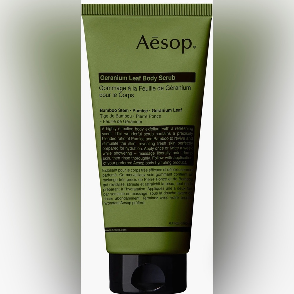 Aesop Geranium Leaf Body Scrub - Green - Sealed brand new - retail $48